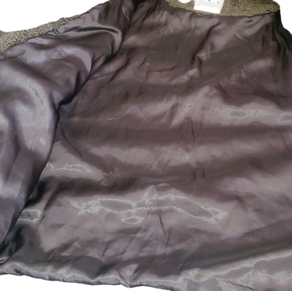 ZARA Jackie Army Green Oversized Teddy Faux Sherpa Cropped Jacket/Coat Women's M - Picture 10 of 12